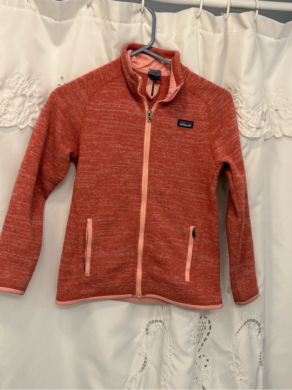 Patagonia Kids orange Heather Full-Zip knit jacket